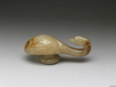 图片[2]-Green jade belt hook with goose’s head, Yuan to Ming dynasties, 1271-1644 C.E.-China Archive